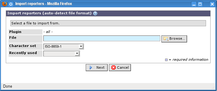 Select file for auto detection