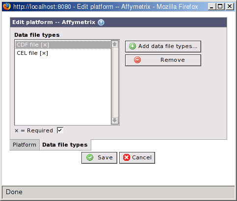 Select data file types
