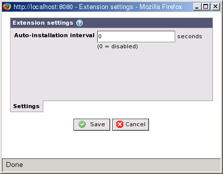 Extension settings