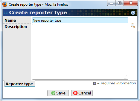 Reporter type properties